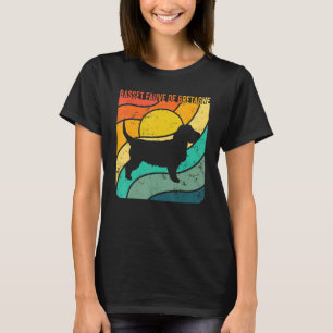 Basset Fauve De Bretagne Vintag Sunset Mama Vater T-Shirt