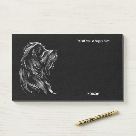 Basset Griffon Vendeen Abstrakt Art Dog Name Post-it Klebezettel (Auf Schreibtisch)
