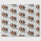 Basset-Haken im Schneeballpapier Geschenkpapier (Flach)