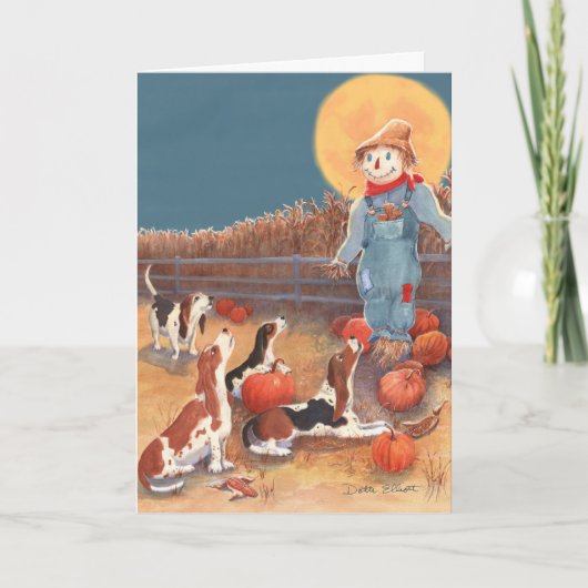 Basset Halloween Card Karte (Vorderseite)