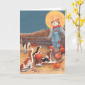 Basset Halloween Card Karte (Gelbe Blume)