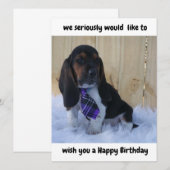 Basset Happy Birthday Card (Vorne/Hinten)