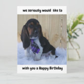 Basset Happy Birthday Card (Stehend Vorderseite)
