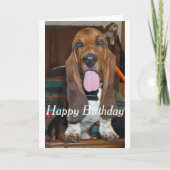 Basset Happy Birthday Card Karte (Vorderseite)