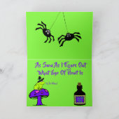 Basset "Hexe" mit Frosch und Kauldron auf Hallowee Karte (Innenseite)