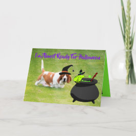 Basset "Hexe" mit Frosch und Kauldron auf Hallowee Karte