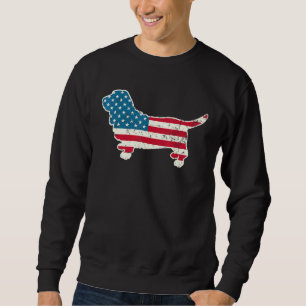 Basset Hound 4. Juli Männer Frauen Amerikanisch Fl Sweatshirt