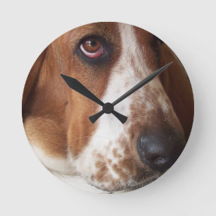 basset-hound-7 runde wanduhr