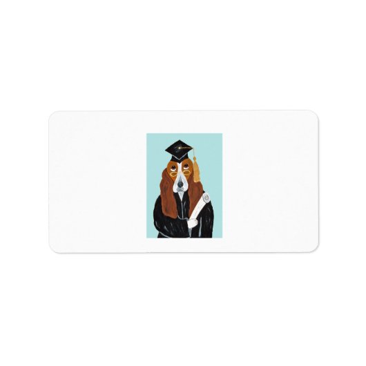 Basset Hound Absolvent Adressaufkleber (Vorne)