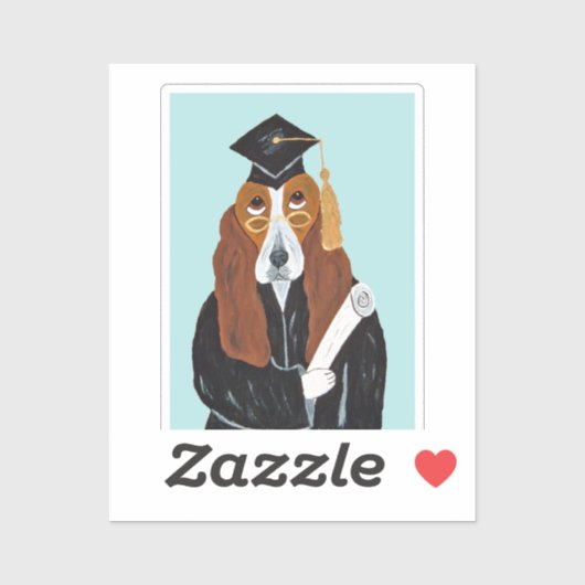 Basset Hound Absolvent Aufkleber (Blatt)