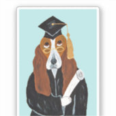 Basset Hound Absolvent Aufkleber (Vorderseite)