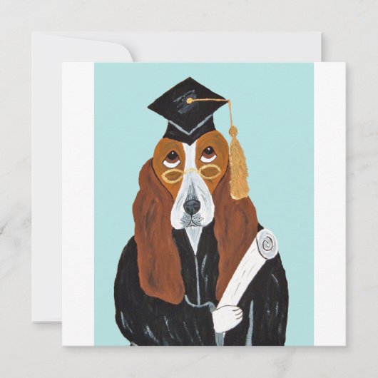 Basset Hound Absolvent Dankeskarte (Vorderseite)