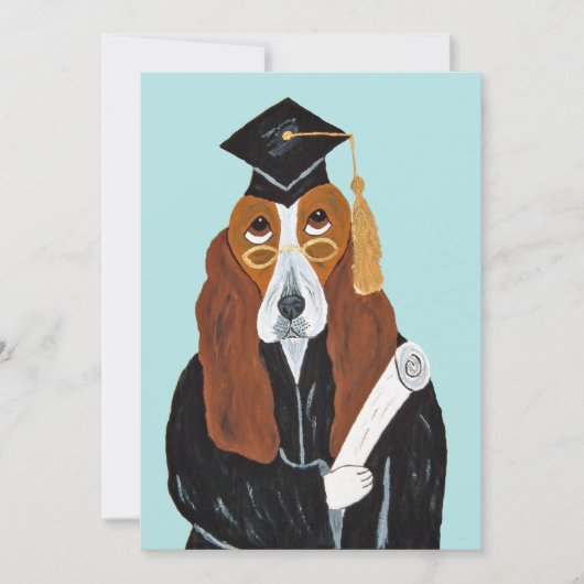Basset Hound Absolvent Einladung (Vorderseite)