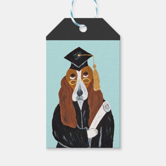 Basset Hound Absolvent Geschenkanhänger (Vorderseite)