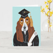 Basset Hound Absolvent Karte (Gelbe Blume)