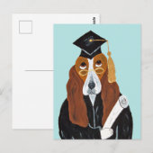 Basset Hound Absolvent Postkarte (Vorne/Hinten)