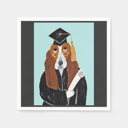 Basset Hound Absolvent Serviette (Vorderseite)