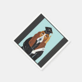 Basset Hound Absolvent Serviette (Ecke)