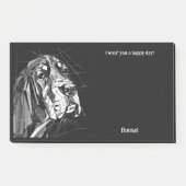 Basset Hound Abstrakt Art Hund Name Post-it Klebezettel (Vorderseite)