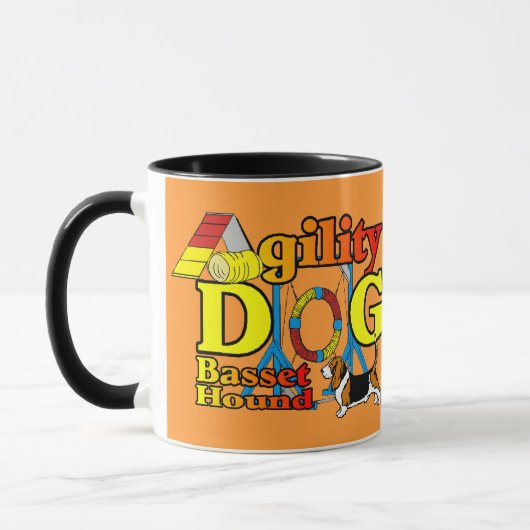Basset Hound Agility Geschenke Tasse (Links)