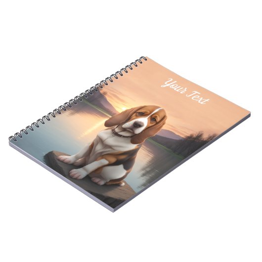 Basset Hound am See Notizblock (Linke Seite)