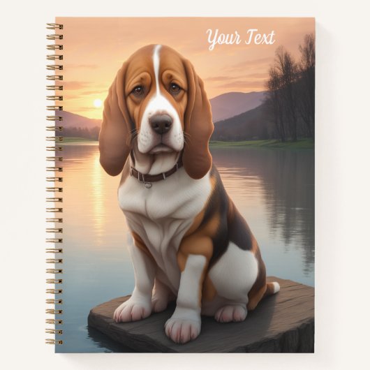 Basset Hound am See Notizblock (Vorderseite)