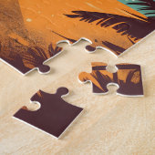 Basset Hound an einem tropischen Strand bei Sonnen Puzzle (Seite)