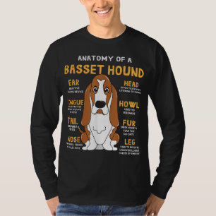 Basset Hound Anatomie Funny Dog Mama Vater Niedlic T-Shirt
