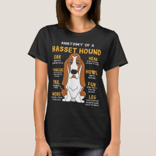 Basset Hound Anatomie Funny Dog Mama Vater Niedlic T-Shirt