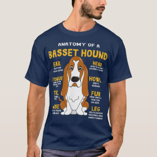 Basset Hound Anatomie Funny Dog Mama Vater Niedlic T-Shirt