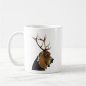 Basset Hound and Antlers Kaffeetasse (Links)