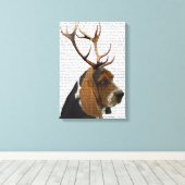 Basset Hound and Antlers Leinwanddruck (Insitu (Holzboden))