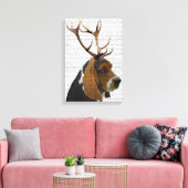 Basset Hound and Antlers Leinwanddruck (Insitu (Wohnzimmer))