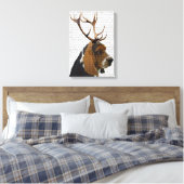 Basset Hound and Antlers Leinwanddruck (Insitu (Schlafzimmer))