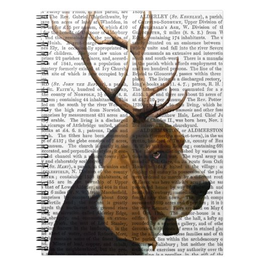Basset Hound and Antlers Notizblock (Vorderseite)