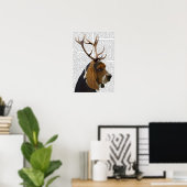 Basset Hound and Antlers Poster (Heimbüro)