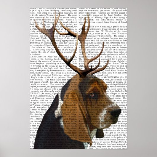 Basset Hound and Antlers Poster (Vorne)