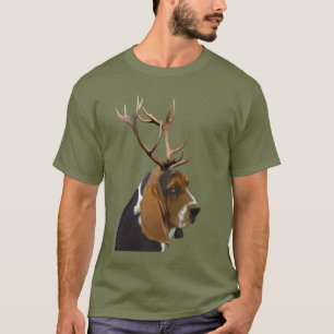 Basset Hound and Antlers T-Shirt