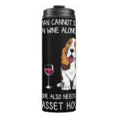 Basset Hound and wine Funny dog Thermosbecher (Vorderseite)