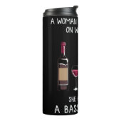 Basset Hound and wine Funny dog Thermosbecher (Nach links gedreht)