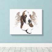 Basset Hound Angel Leinwanddruck (Insitu (Holzboden))