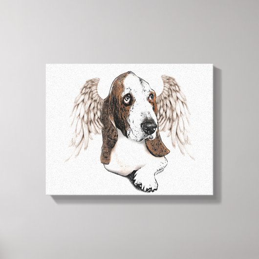 Basset Hound Angel Leinwanddruck (Vorderseite)