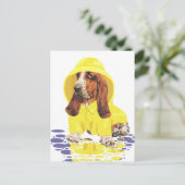 Basset Hound April Duschen Postkarte (Stehend Vorderseite)