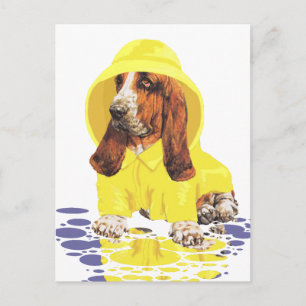 Basset Hound Aprilschaus Postkarte
