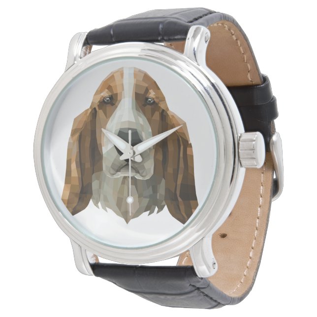 Basset Hound Armbanduhr (Schrägansicht)