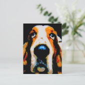 Basset Hound Art Postkarte (Stehend Vorderseite)