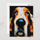 Basset Hound Art Postkarte (Vorne/Hinten)