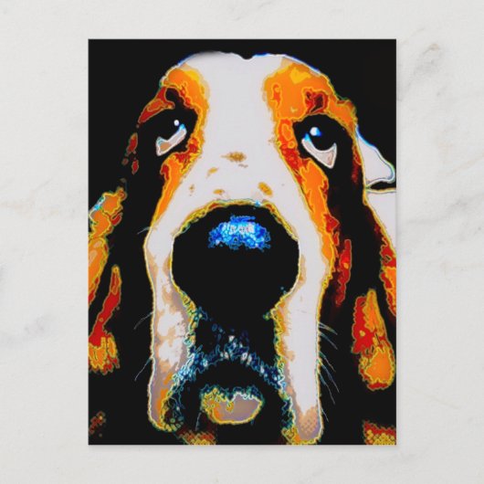 Basset Hound Art Postkarte (Vorderseite)
