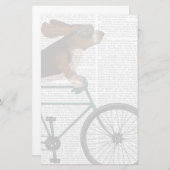 Basset Hound auf dem Fahrrad Briefpapier (Vorne/Hinten)