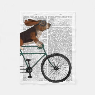 Basset Hound auf dem Fahrrad Fleecedecke